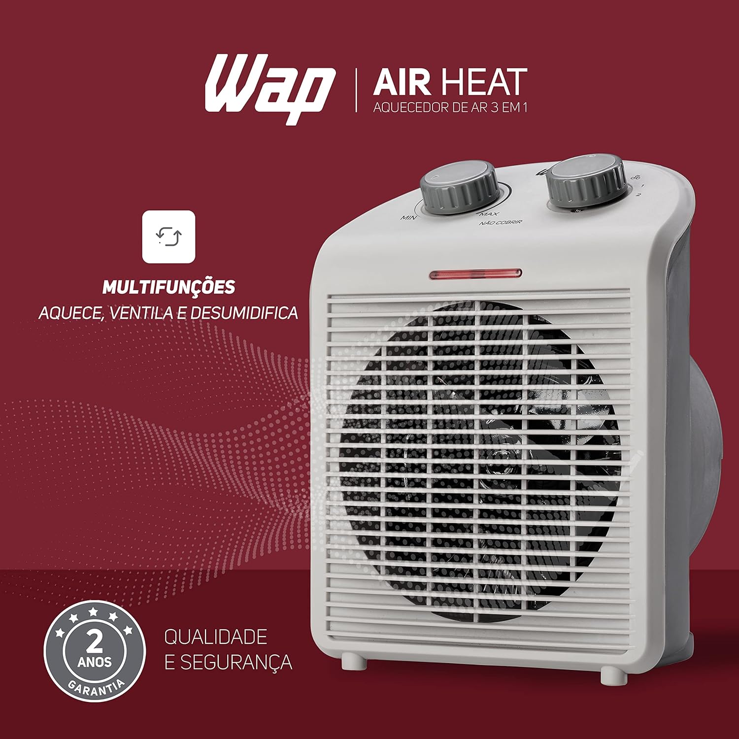 Aquecedor Portátil 3 em 1 com Ventilação e Desumidificação — foto 5