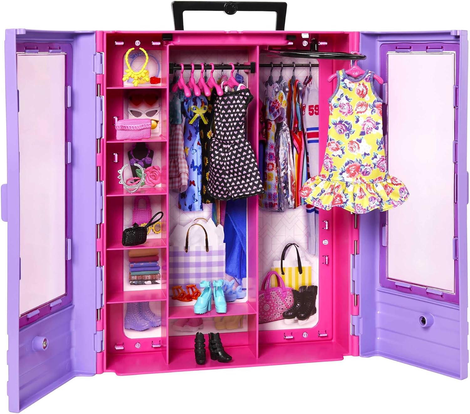 Armário de Moda Portátil para Bonecas Roxo e Rosa — foto 2