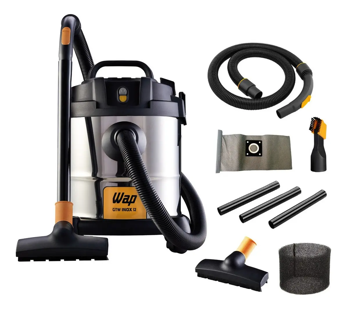 Aspirador de Pó e Água WAP GTW INOX 12 1400W - Bivolt 110V/220V