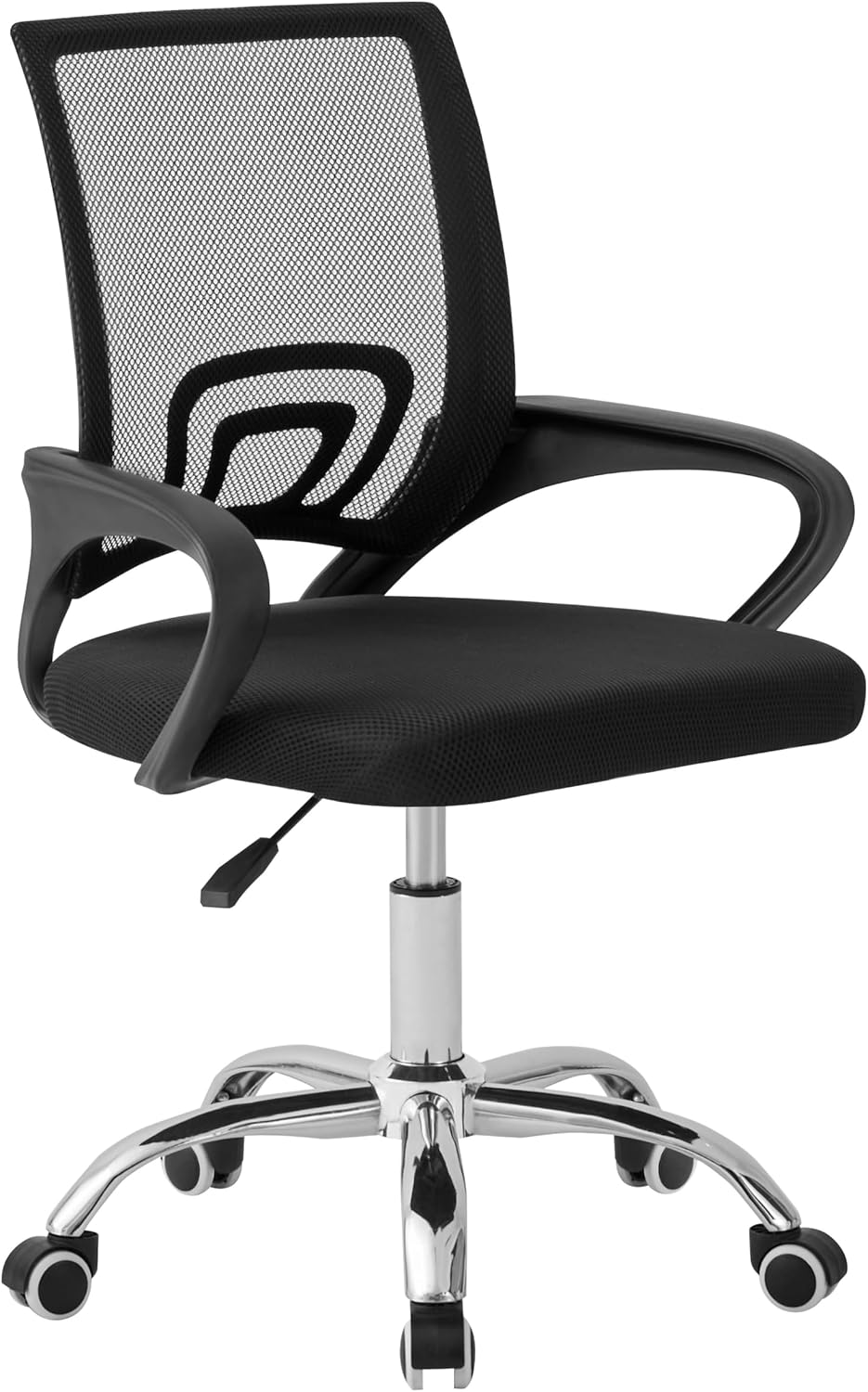 Cadeira Ergonômica Conthey Arco Home Office e Escritório, Encosto Mesh Respirável, Regulagem de Altura a Gás, Base Cromada 5 Rodízios 360°, Braços Fixos, Preta