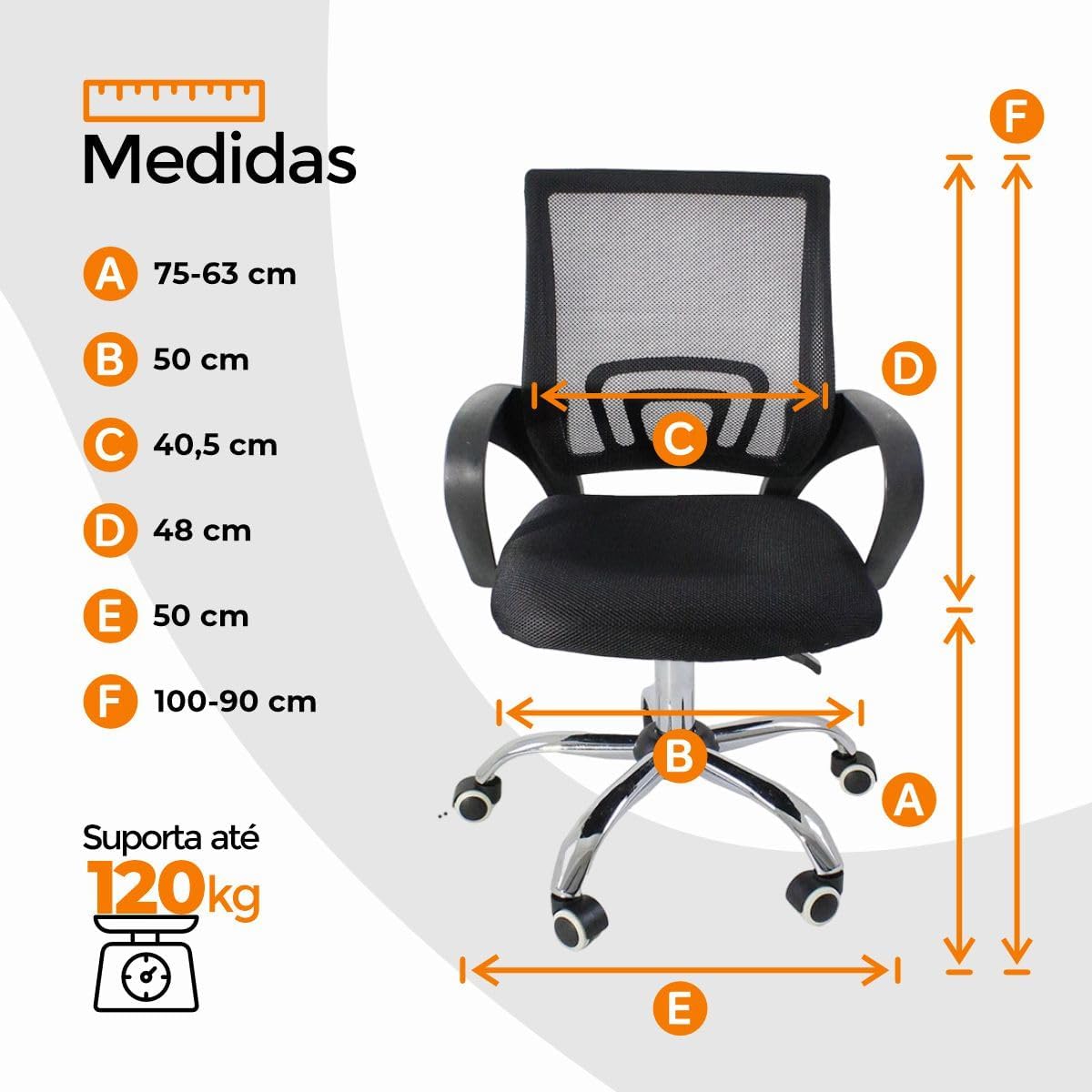Cadeira Ergonômica Giratória com Tela Mesh e Ajuste de Altura — foto 2