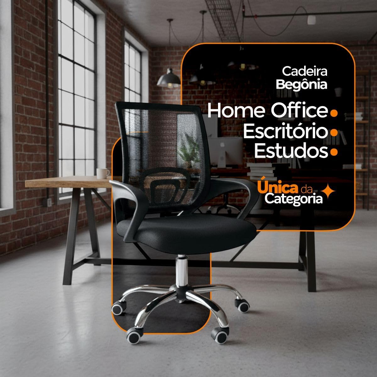 Cadeira Ergonômica Giratória com Tela Mesh e Ajuste de Altura — foto 4