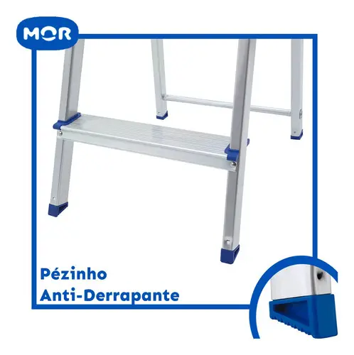 Escada Doméstica Em Aluminio 5 Degraus Real — foto 4