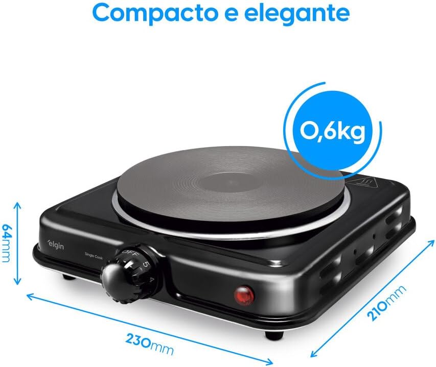 Fogão Elétrico Portátil Cooktop Elgin Single Cook 1 Boca - 220V — foto 6