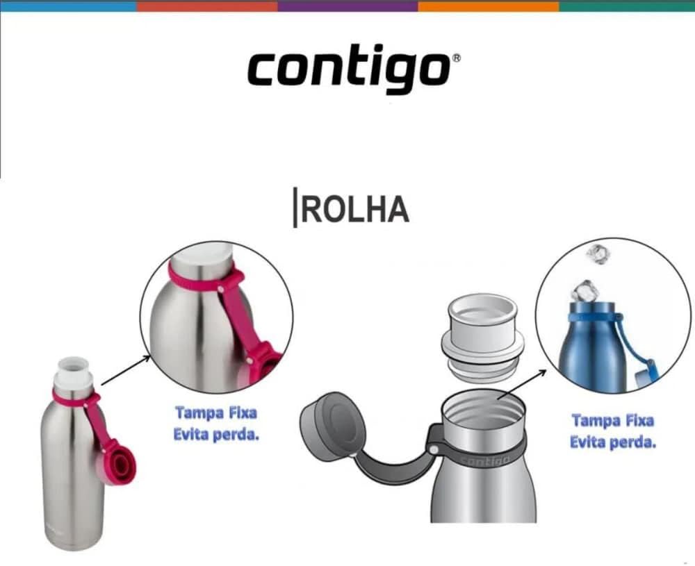 Garrafa Térmica Inox Parede Dupla Matterhorn 591ml Azul Mônaco Contigo — foto 3