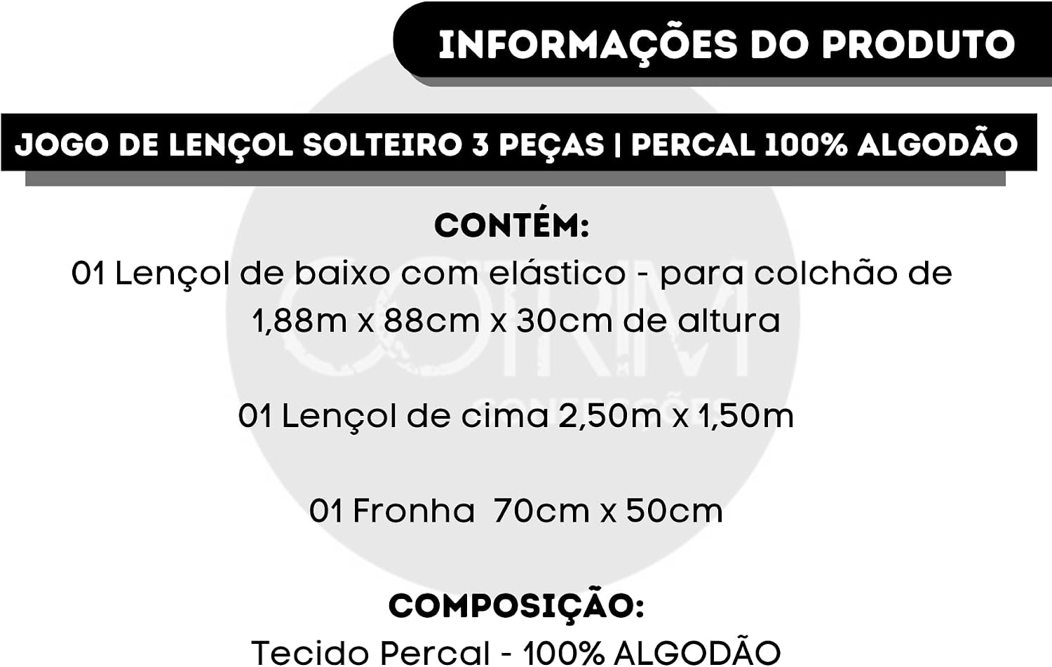 Jogo de Lençol Solteiro 3 Peças Algodão 200 Fios — foto 6