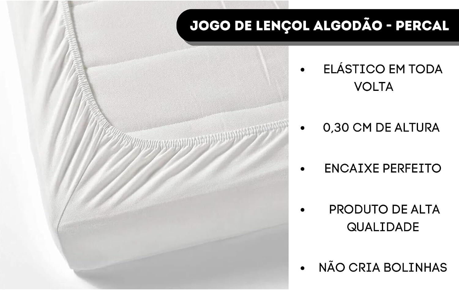 Jogo de Lençol Solteiro Algodão 200 Fios com Fronha — foto 4