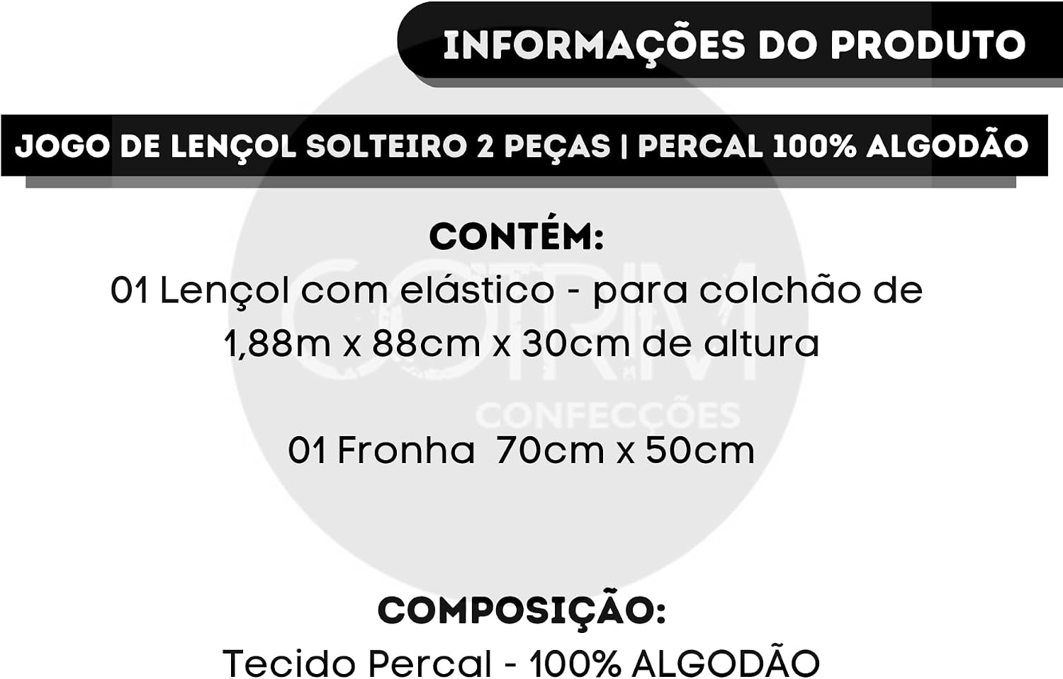 Jogo de Lençol Solteiro Algodão 200 Fios com Fronha — foto 6