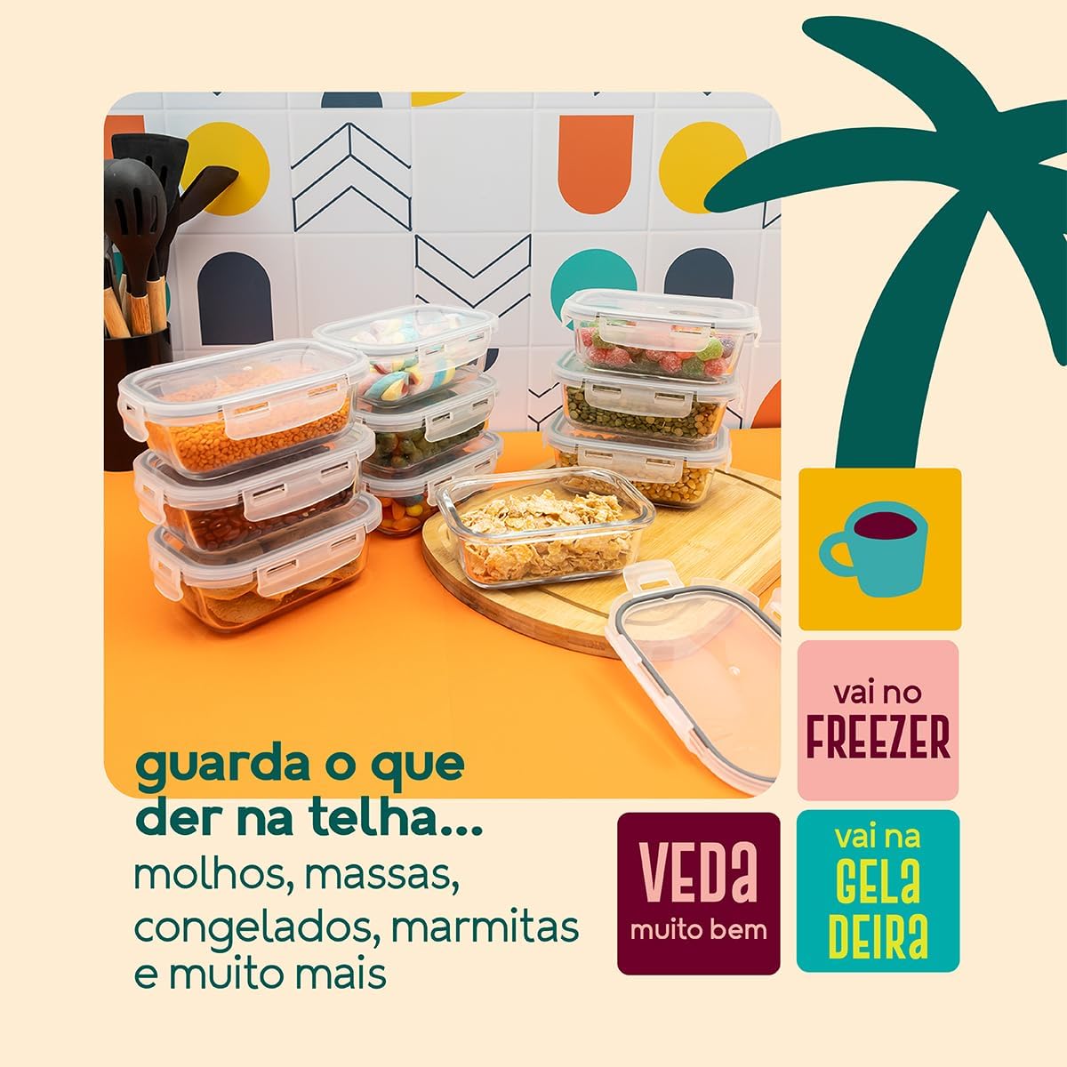 Kit de Potes Herméticos para Conservação de Alimentos — foto 4