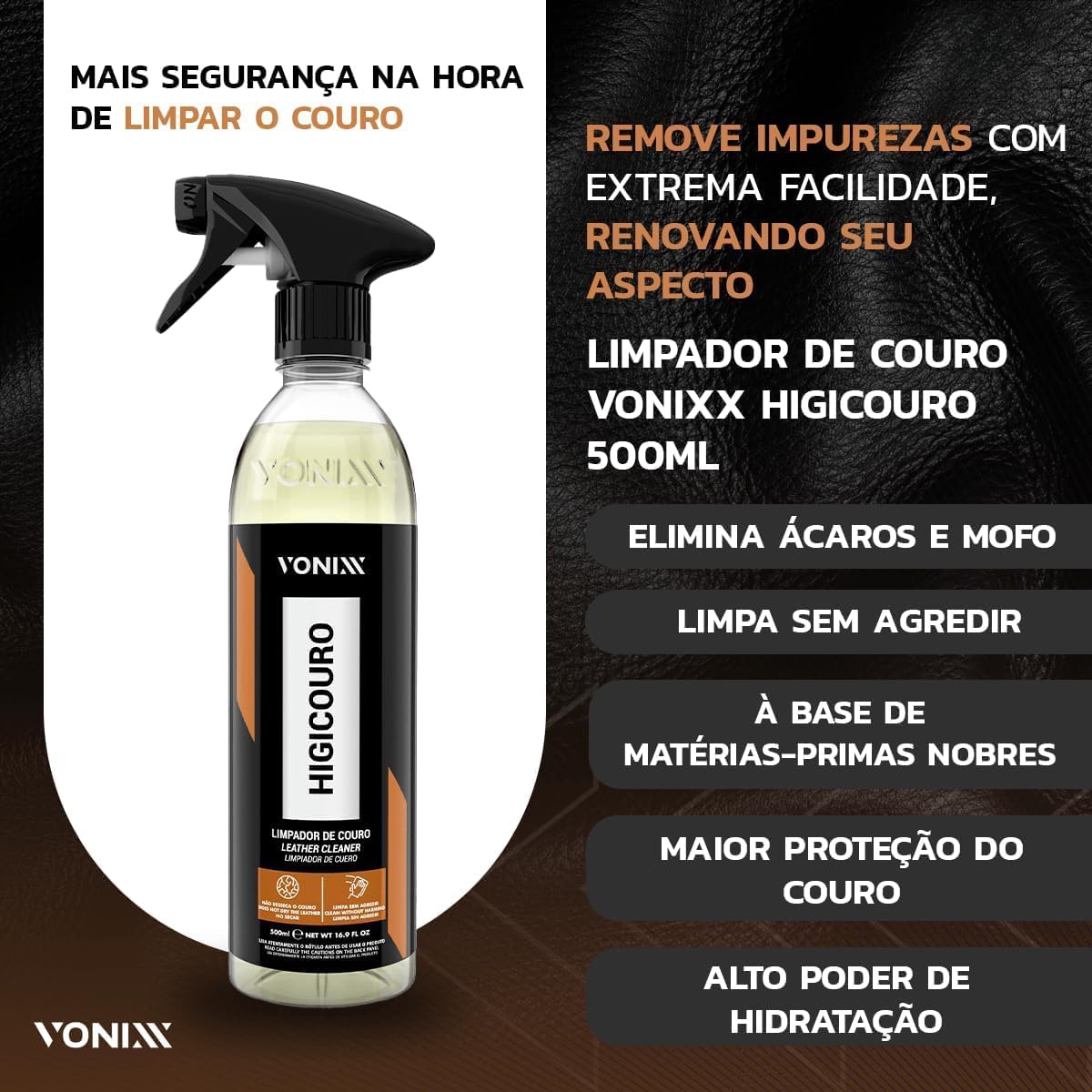 Kit Vonixx Higicouro e Hidracouro para Couro Automotivo — foto 3