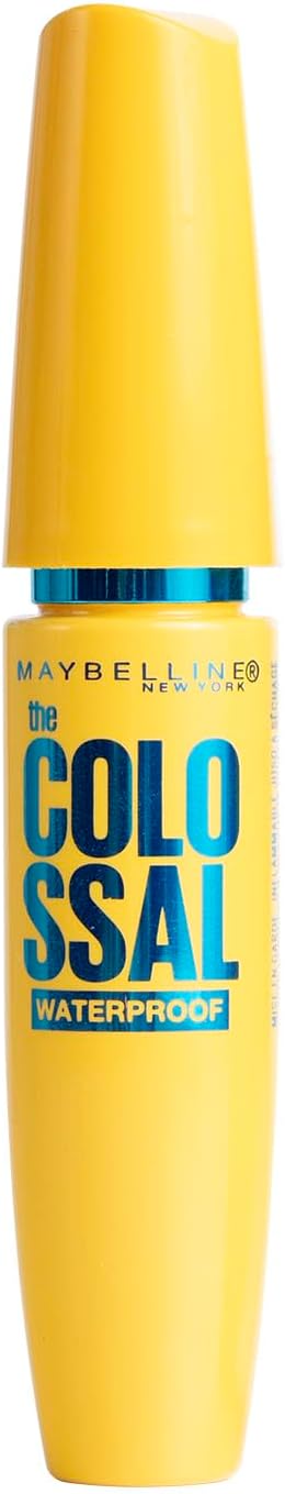 Maybelline NY The Colossal Volum' Express, Máscara de Cílios À Prova d'Água, 9x mais Volume por até 24h, Fórmula de Colágeno e Definição Intensa, Não Empelota, Cor Preto, 8ml