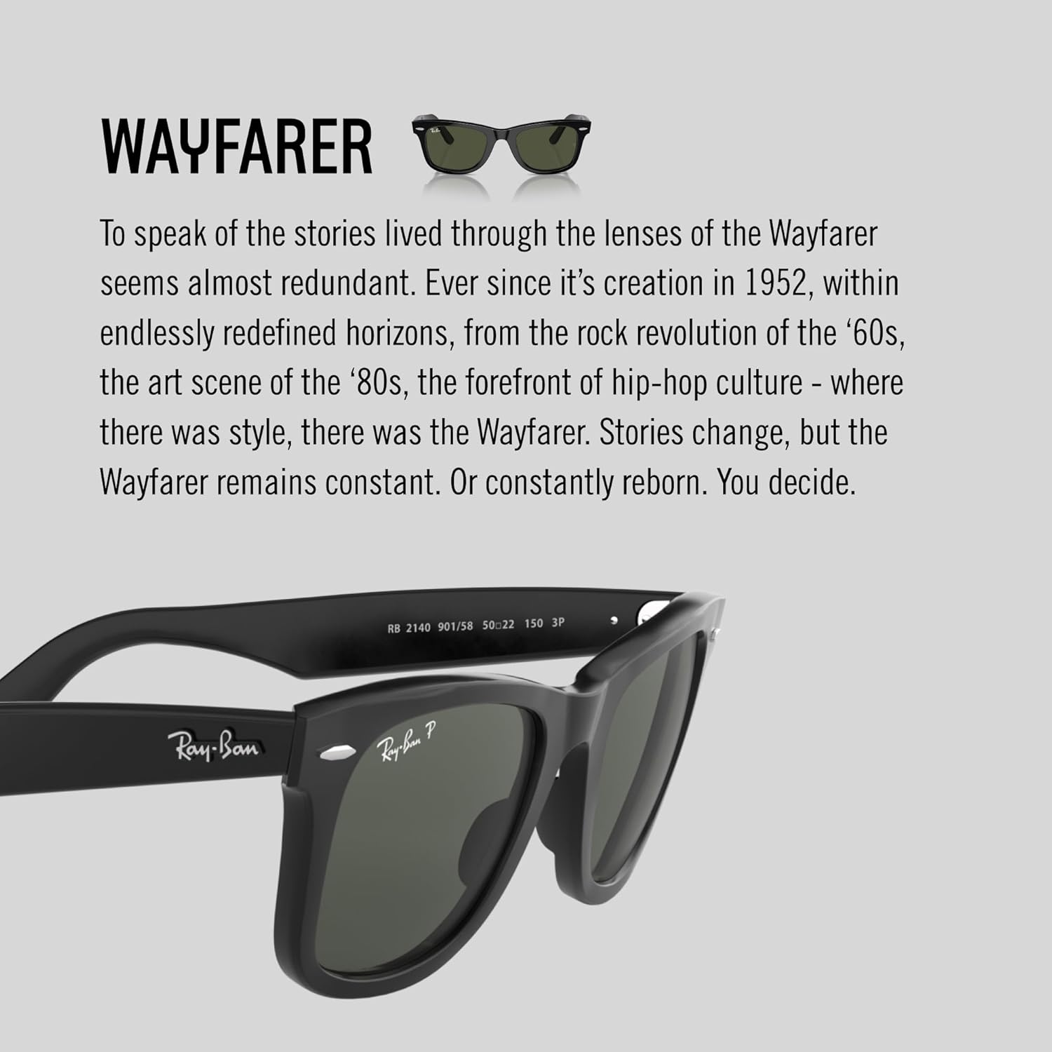 Óculos de Sol Ray-Ban Wayfarer, Tamanho 54 — foto 4