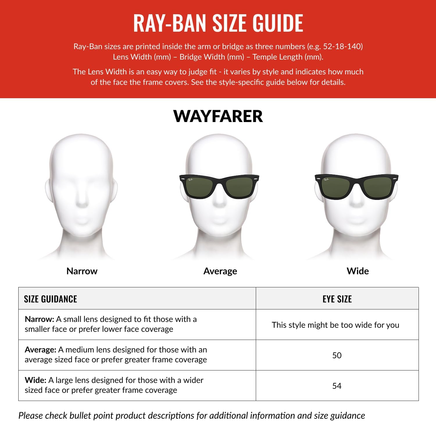 Óculos de Sol Ray-Ban Wayfarer, Tamanho 54 — foto 5
