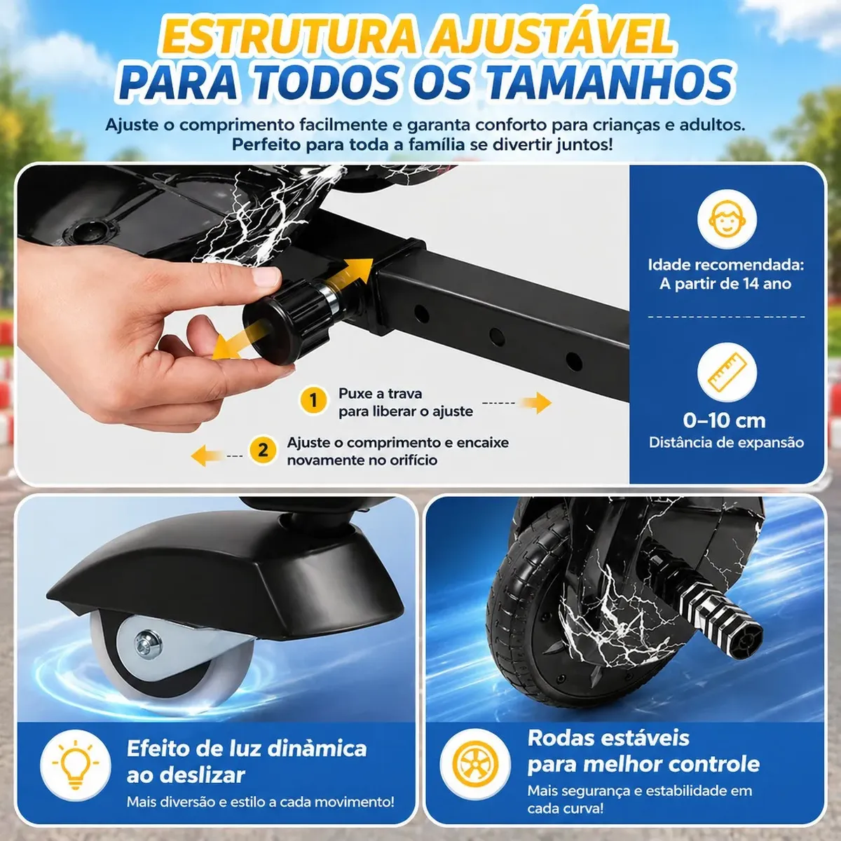 Triciclo Drift Elétrico 350w Bluetooth 100kg 3 Velocidades — foto 2