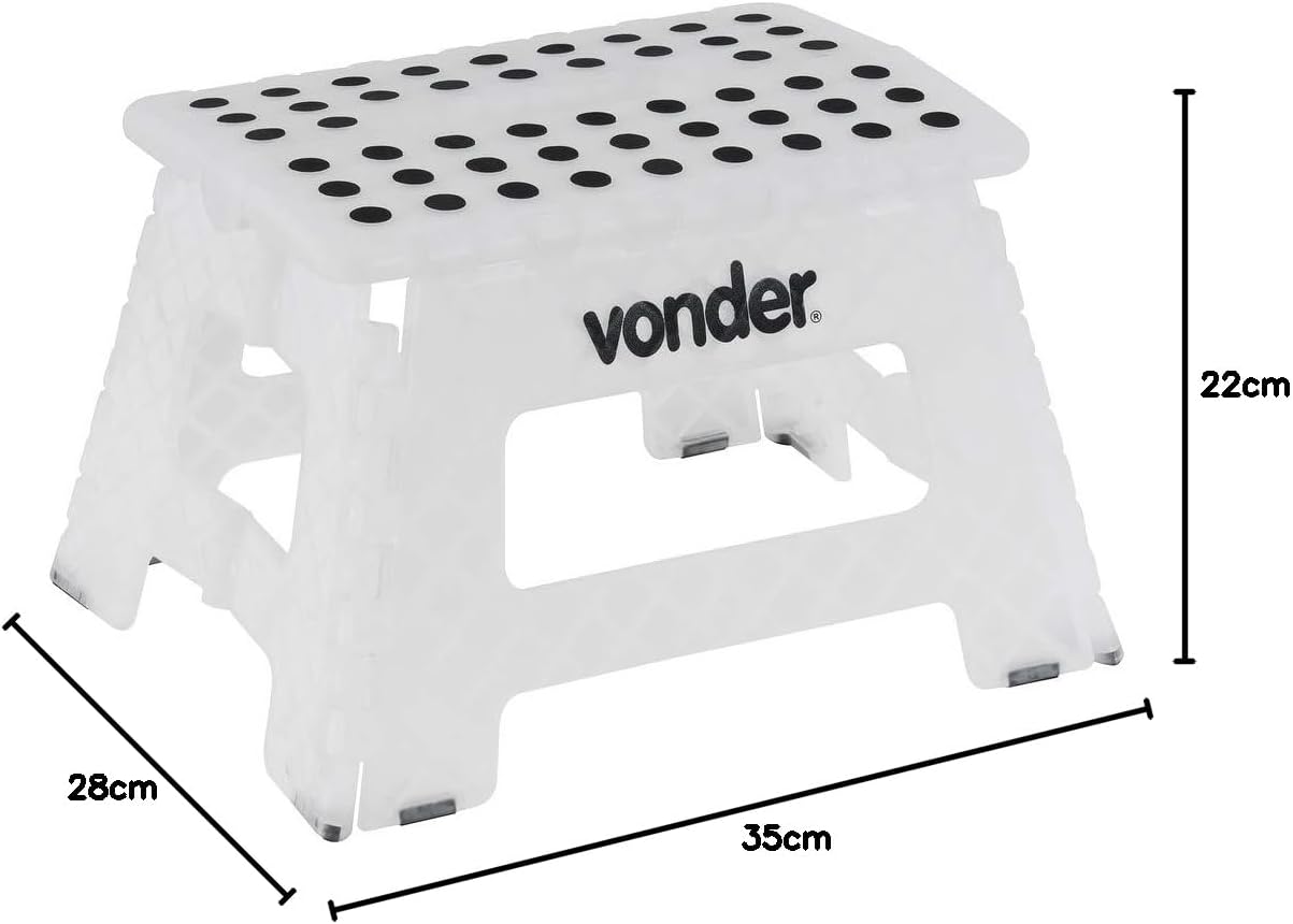 Vonder, Banqueta Plástica Dobrável, Branca, Altura 220 Mm — foto 2